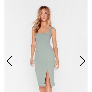 Mint green midi dress
